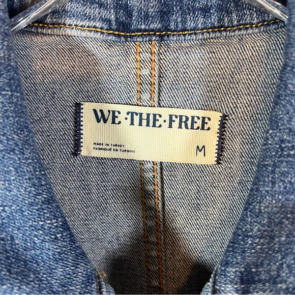 Free People We The Free Jayde Denim Jumpsuit flare leg size medium - Picture 8 of 12